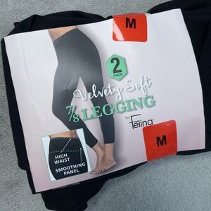 Felina Women's M Velvety Soft 7/8 Legging Black e0723